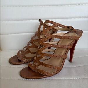 Christian Louboutin Brown Strappy Heels 36